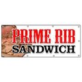 Signmission PRIME RIB SANDWICH BANNER SIGN usda roasted roast beef french dip B-96 Prime Rib Sandwich